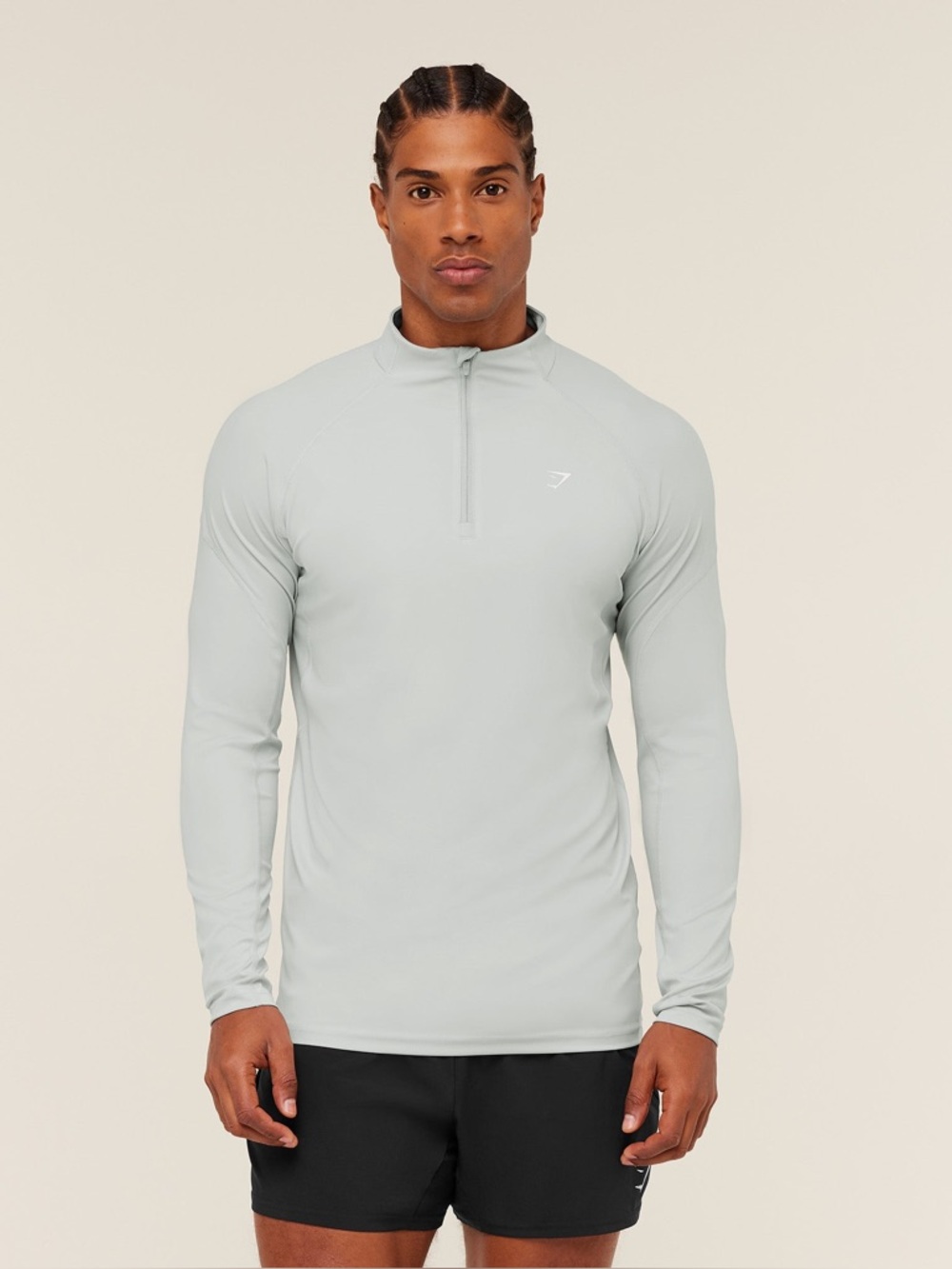 Gymshark Pale Grey Half-Zip Training Top